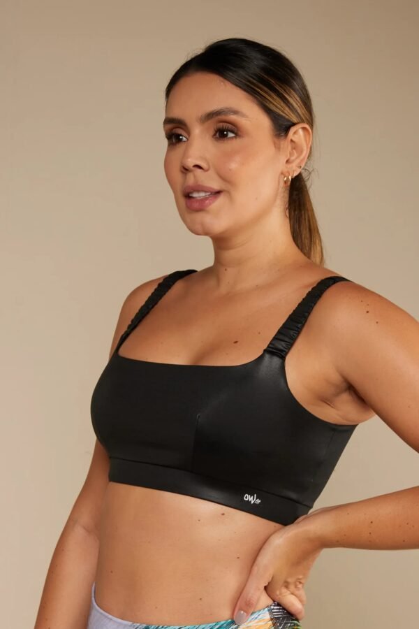 TOP ROSE NEGRO METALIZADO